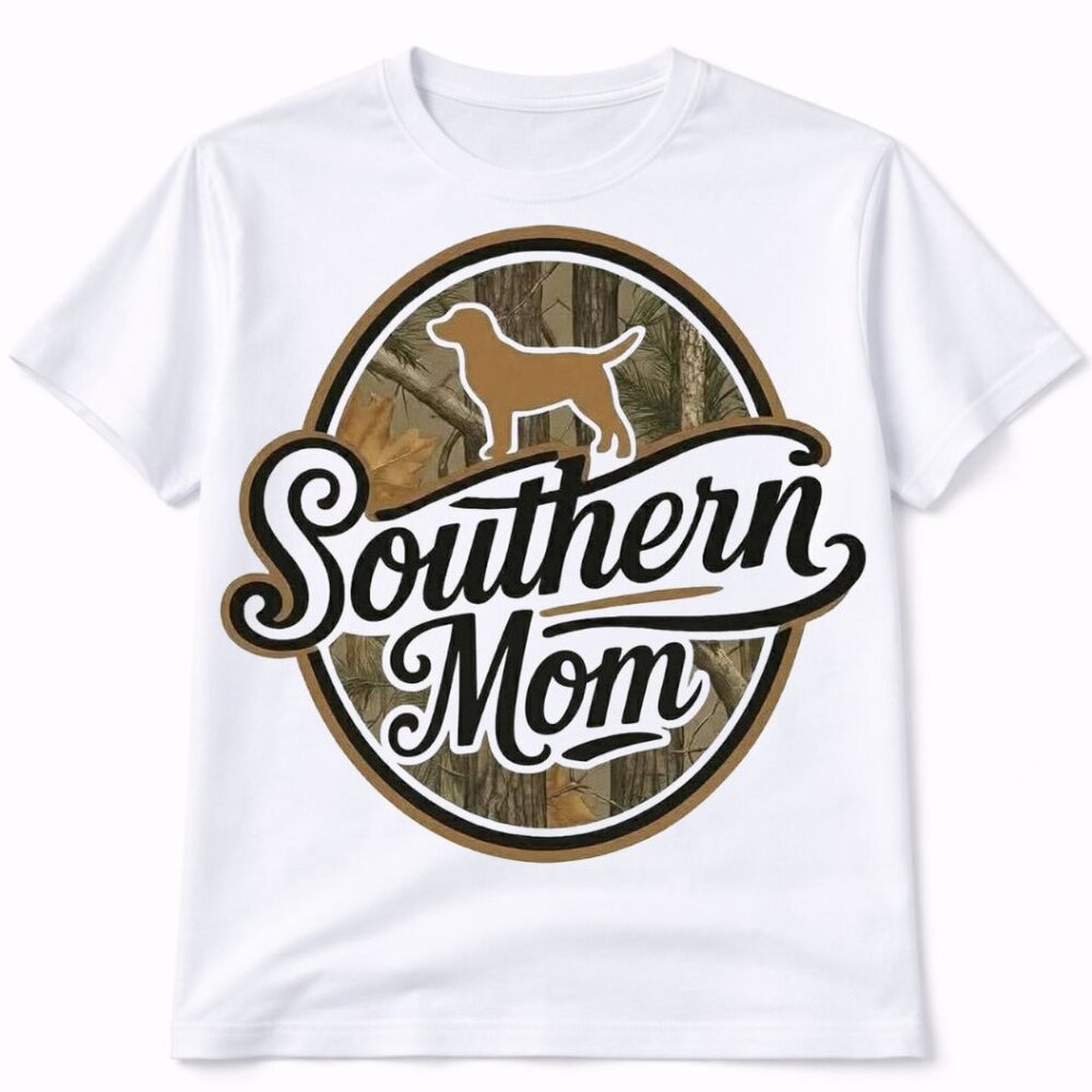 Southern Mom Camo Graphic T Shirt Trendy Western Style Tee Women Gifts White